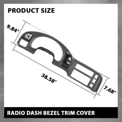 G-PLUS Dash Radio Cluster Trim Bezel Panel Compatible with Chevy Astro GMC Safari 1995-2005 15718197 Gray