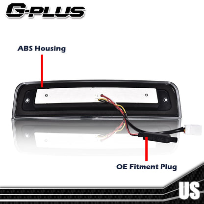 G-PLUS 3D LED Bar Truck Third 3rd Tail X Brake Light Compatible With 2009-2010 Dodge Ram 1500 2011-2017 Ram 1500 2500 3500 55372082AE 55372082AF High Mount Stop light