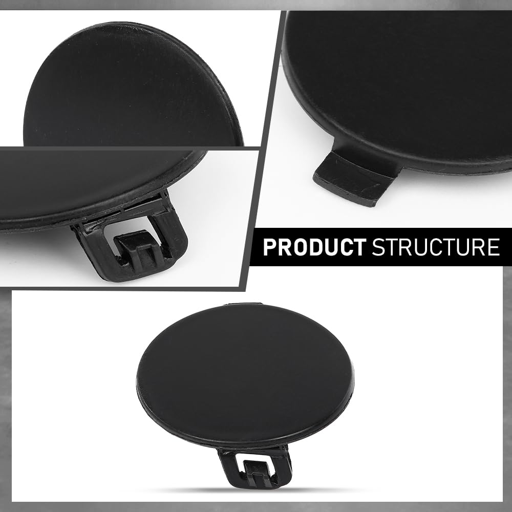 G-PLUS Black Front Bumper Tow Hook Eye Cap Cover Compatible with Jeep Compass 2.0L 2.4L 2017-2021 5SY62TZZAB