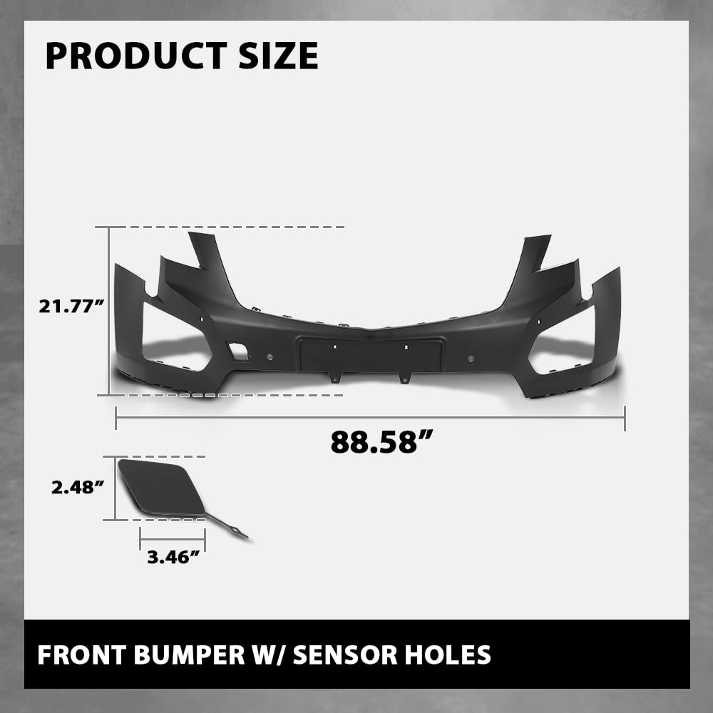 G-PLUS Front Upper Bumper Cover W/Sensor Holes Compatible with Cadillac XT5 2017-2019 With Sensor Holes GM1000A14 Black
