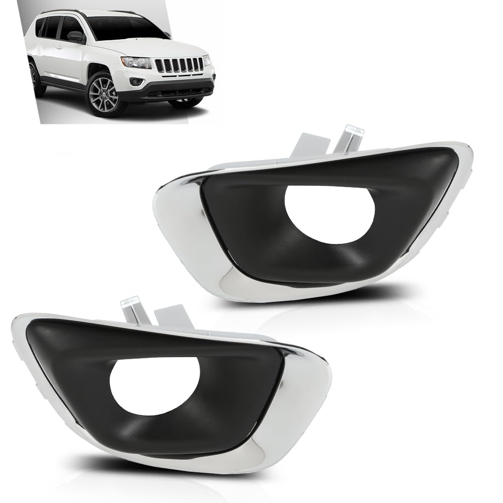 G-PLUS Fog Light Cover Trim Compatible with Jeep Compass 2011-2017 Driver and Passenger Side 68213205AA