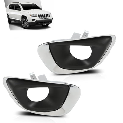 G-PLUS Fog Light Cover Trim Compatible with Jeep Compass 2011-2017 Driver and Passenger Side 68213205AA