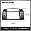 G-PLUS Upper Center Dash Trim Radio Bezel Ac Air Vents Black Compatible with Toyota Camry 2002-2006