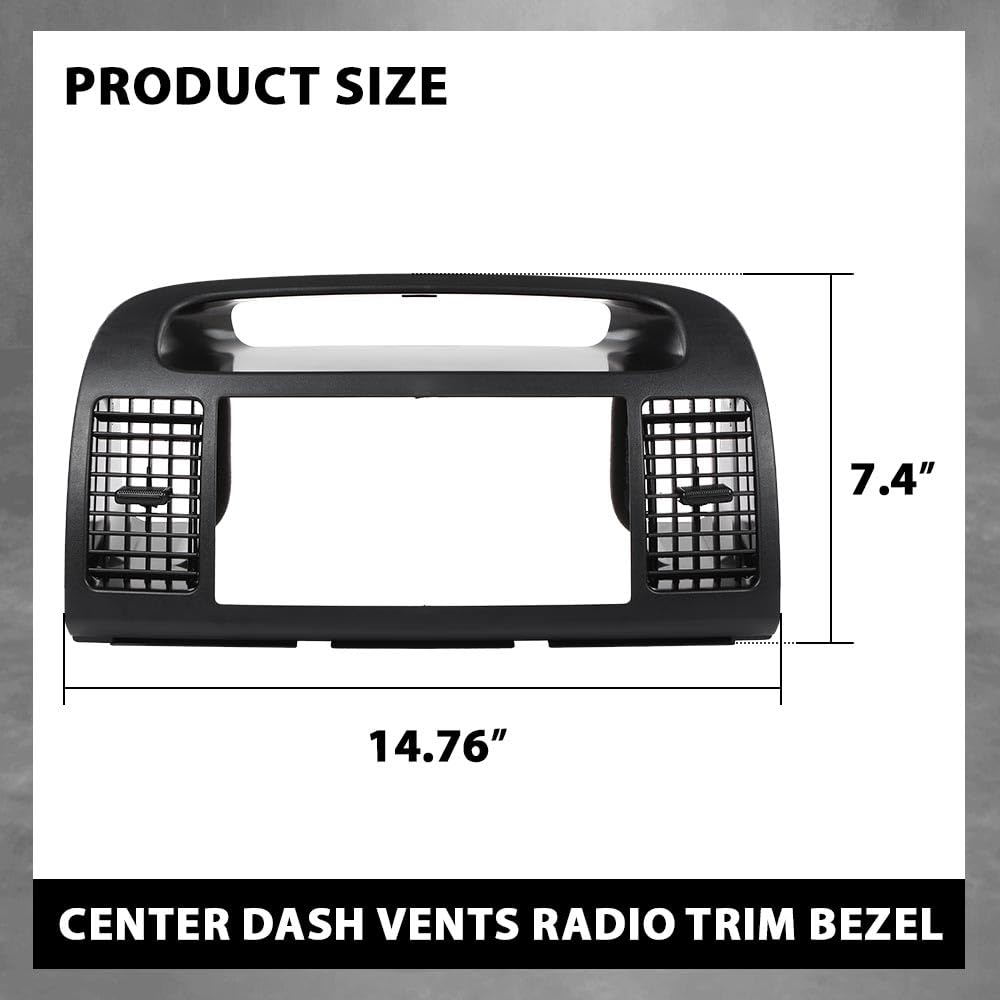 G-PLUS Upper Center Dash Trim Radio Bezel Ac Air Vents Black Compatible with Toyota Camry 2002-2006