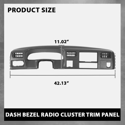 G-PLUS Dash Board Bezel Radio Cluster Trim Panel W/Hole, Compatible with Ford F250 F350 Super Duty 1999-2004 4x4 Switch, Dark Gray