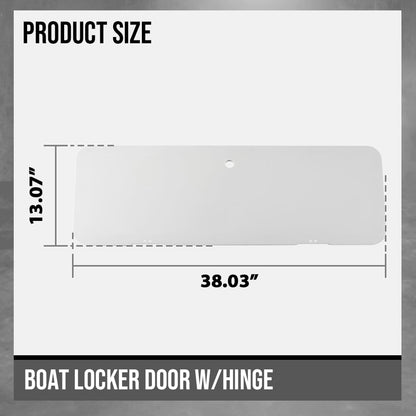 G-PLUS White Boat Plastic Ski Locker Door Cover Lid w/Hinge Kits Compatible with Most Boats, Such as Fishing Boat, Sailboats, Motorboat, Kayaks and Canoes