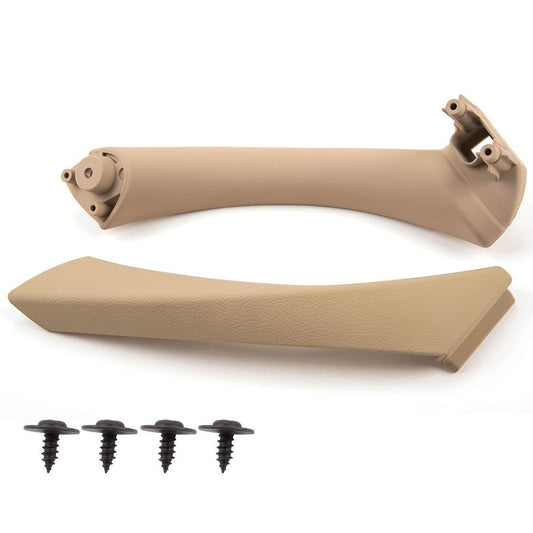 G-PLUS Compatible for BMW E90 3-Series 318 320 325 330 335 Sedan Beige Front Rear Right Side Inner Door Panel Handle + Door Pull Outer Trim Cover