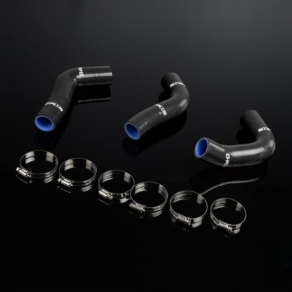 G-PLUS Silicone Radiator Coolant Hose Kit Clamps Compatible With 1994-1997 Mazda Roadstar Miata MX5 1.8L NA8C,Black