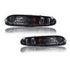 G-PLUS GPLUS Front Bumper Signal Lights Compatible With 1990-1997 Mazda MX-5 Miata,Driver & Passenger Side Bumper Mounted Marker Signal Parking Light (Smoky lens Chrome Housing Amber Reflector)