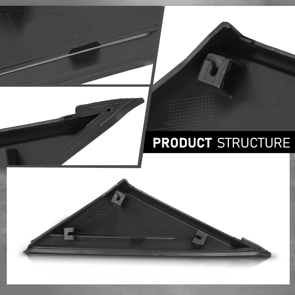 G-PLUS Pair Window Mirror Fender Corner Molding Cap Triangle, Compatible with Ford Focus 2012-2018, LH & RH Side 2PCS, CP9Z16004A, CP9Z16003A