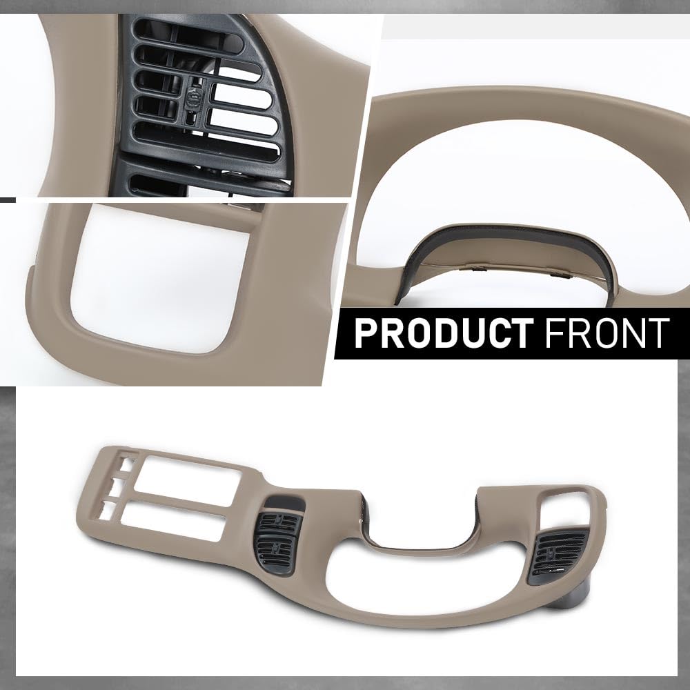 G-PLUS Dash Radio Cluster Trim Bezel Panel Compatible with Chevy Astro/GMC Safari 1995-2005 Beige Dashboard Cover 15718197
