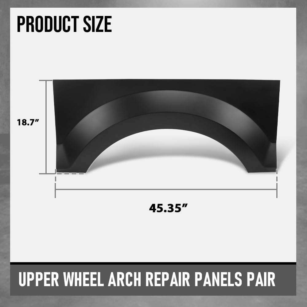 G-PLUS Rear Left & Right Upper Wheel Arch Repair Panels Compatible with Ford F150 Truck 2004-2008, Fit Ford F150 Super Crew/Crew Cab/Regular Cab, Black