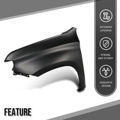 G-PLUS Fender Front Left Compatible with Chevy Silverado 1500 2019 2020 2021 2022 2023 84502610, GM1240411 Black