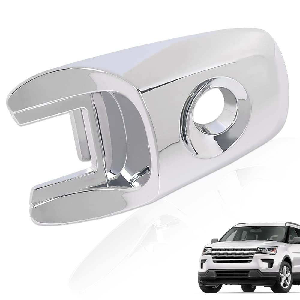 G-PLUS Front Driver Chrome Exterior Door Handle Lock Cylinder Cap Compatible with 2011-2019 Ford Explorer