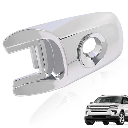 G-PLUS Front Driver Chrome Exterior Door Handle Lock Cylinder Cap Compatible with 2011-2019 Ford Explorer