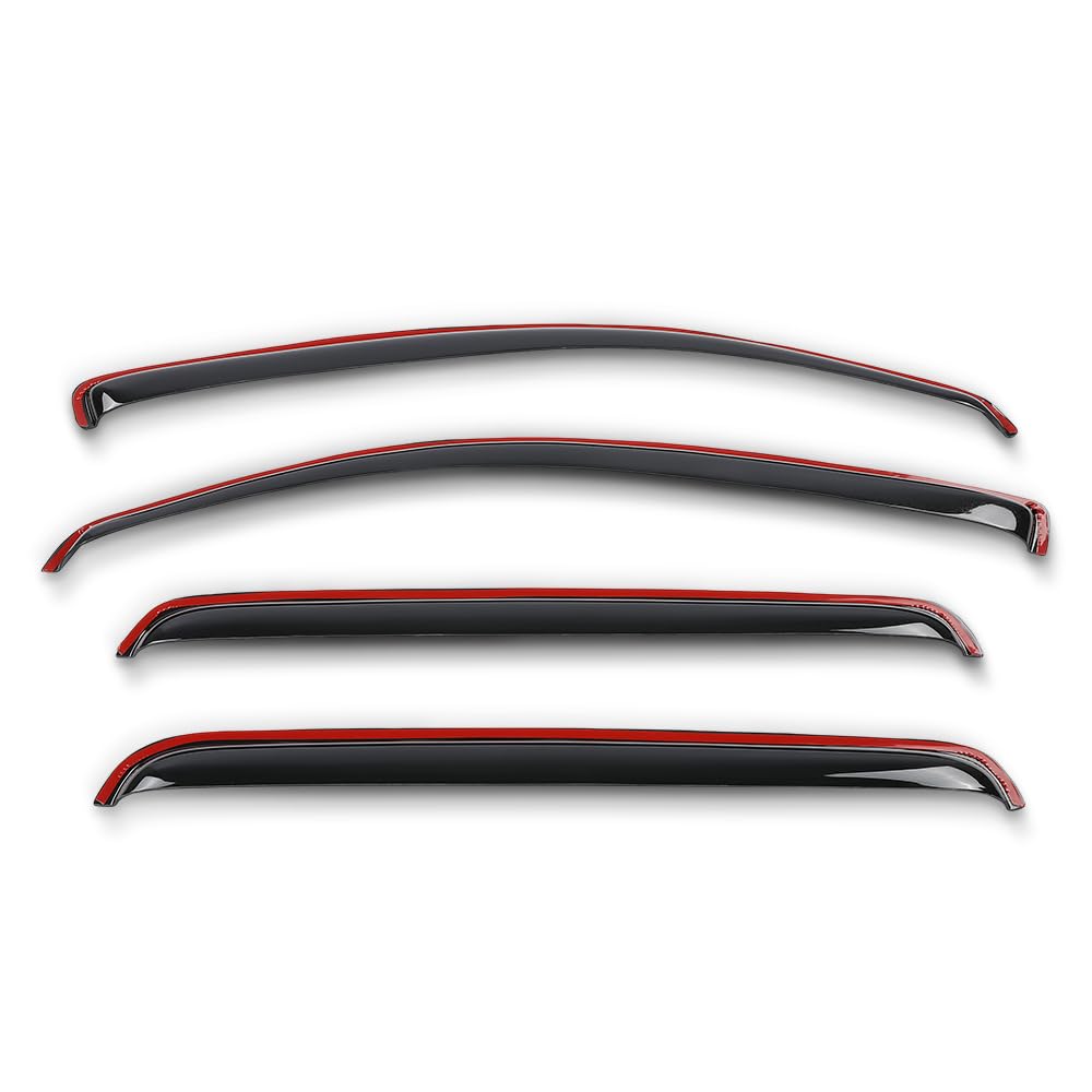 G-PLUS in-Channel Auto Vent Window Visor 4pcs Compatible with Toyota Tacoma Double Cab 2005-2015 Not Fit Access Cab in-Channel Rain Guards Smoke