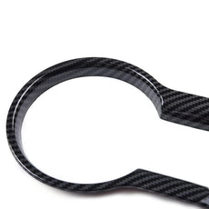 G-PLUS Cup Holder Trim Cover for Ford Mustang 2015-2019 Carbon Fiber Style Close-up View