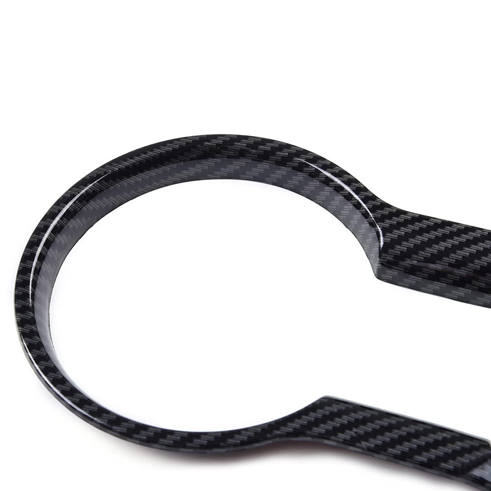 Carbon Fiber Center Console Cup Holder Trim Cover Compatible for Ford Mustang 2015-2019