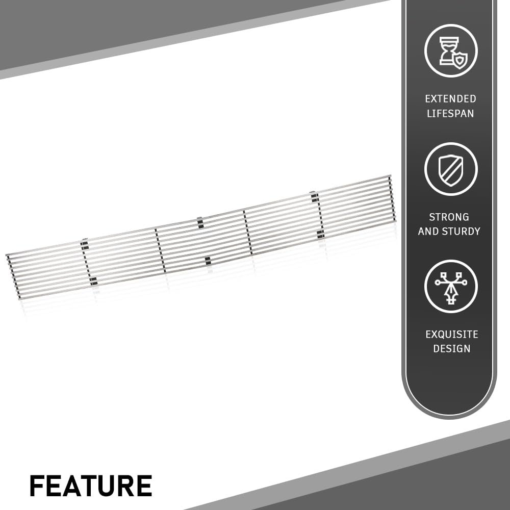 G-PLUS Upper Chrome Billet Grille Grill Insert Compatible with Chevy Blazer 1991-1994 / Chevy S10 1991-1993 Phantom Grille C85232A Silver