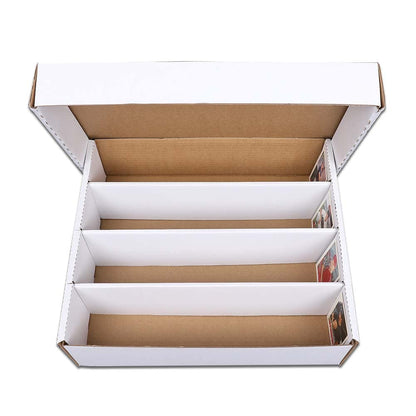 G-PLUS Trading Card Storage Box 3200 Count White Corrugated Cardboard Box Versatile Card Storage Box (Card not included)