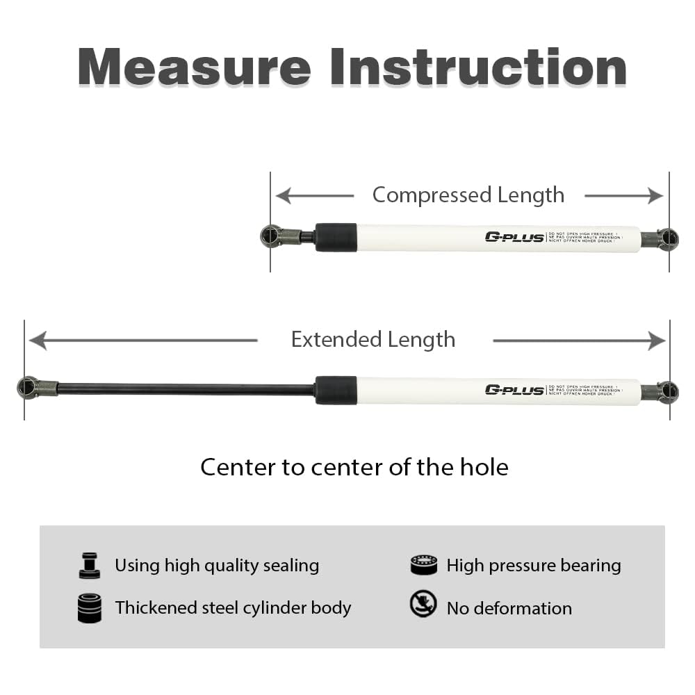 G-PLUS Lift Supports Gas Spring Struts Shocks,Compatible with 1992-2000 Honda Civic White with Assembly Kit Gas Struts for Heavy Lid