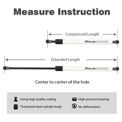 G-PLUS Lift Supports Gas Spring Struts Shocks,Compatible with 1992-2000 Honda Civic White with Assembly Kit Gas Struts for Heavy Lid