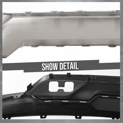 G-PLUS Front Bumper Valance + Chrome Skid Plate Compatible with Chevy Silverado 1500 2016-2018/1500 LD 2019 Fit Models w/ Z71 Package & Impact Bar Skid Plate Black
