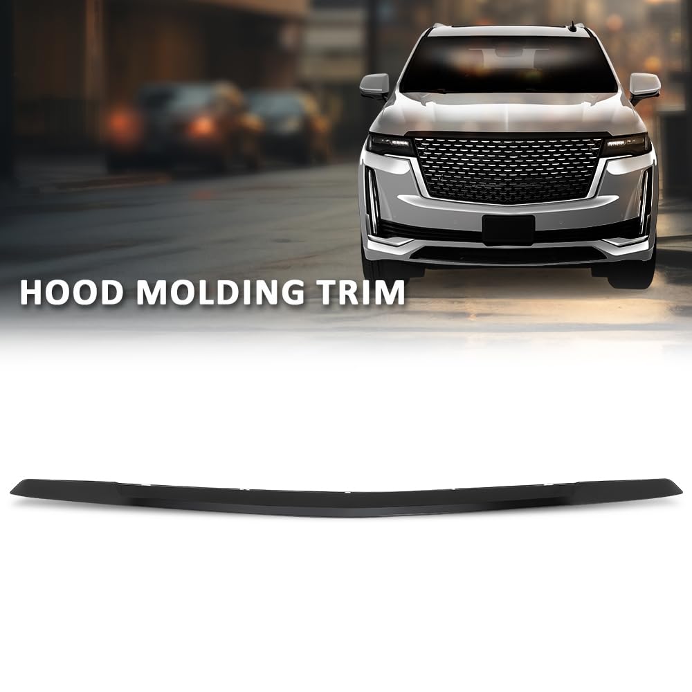 G-PLUS Hood Molding Trim Moulding Compatible with Cadillac Escalade ESV V/V/ESV 2021-2023 84731888, GM1235140 Gloss Black