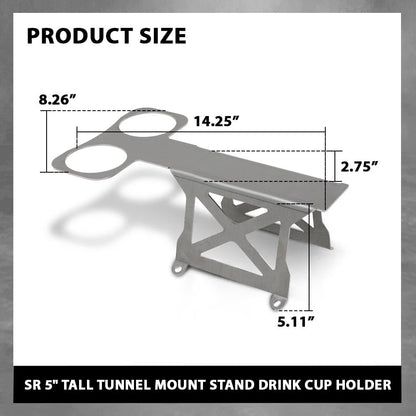 G-PLUS 5" Tall Tunnel Mount Stand Drink Cup Holder Compatible with B&M Ratchet Shifter Mega Shifter TCI