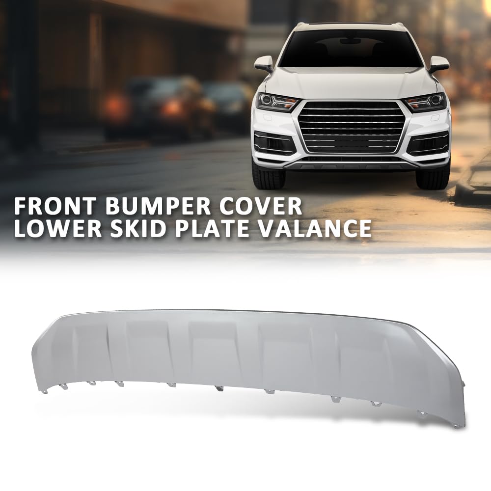 G-PLUS Front Bumper Lower Valance Skid Plate Molding, Compatible with Audi Q7 2016-2019, Not Fit SQ7 or Q7 with S-line Package, 4M0807733DKA8, 4M0-807-733-D-KA8
