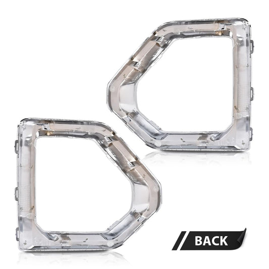G-PLUS Front Fog Light Outer Bezel Cover Chrome Set Compatible with GMC Sierra 2019 2020 2021 Denali SLT AT4 84176753 84176752 Left&Right