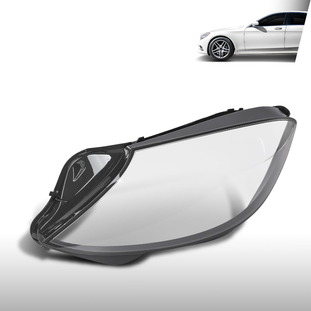 G-PLUS Headlight Lens Cover Compatible with Benz W222 S-Class 2014 2015 2016 2017 Left Side Front Headlamp Lens Cover Clear
