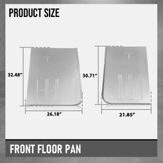 G-PLUS Floor Mats 2PCS for Ford F100 F150 F250 F350 Bronco 1967-1979 Metal Style Side View
