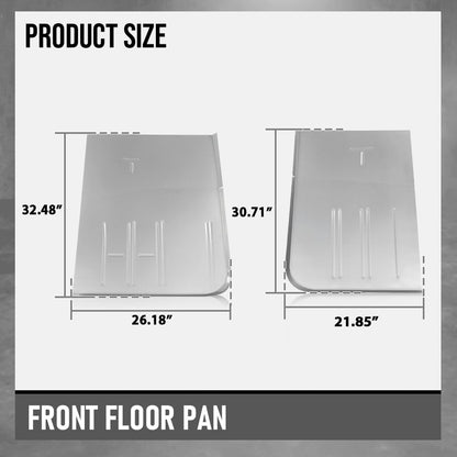 G-PLUS Galvanised Front Floor Mat Fit Ford F100 F150 F250 F350 1967-1979 / Bronco 1978-1979 1st Row Truck Accessories Cargo Liners All Weather Protection 2PCS Sliver Alfombras para Carro