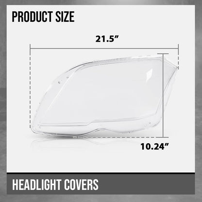 G-PLUS Headlight Lens Cover Compatible with Benz GLK Class X204 2009-2012 Left & Right Front Headlamp Lens Cover Clear