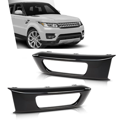 G-PLUS Pair Front Fog Light Lamp Trim Bezel Black Compatible with Land Rover Range Rover Sport Without SVR 2014-2017