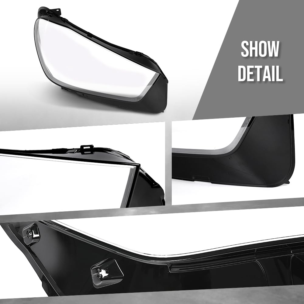 G-PLUS Headlight Lens Cover Compatible with Benz GLE W167 2020 2021 2022 2023 Right Side Front Headlamp Lens Cover Clear