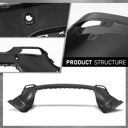 G-PLUS Rear Lower Bumper Cover Fascia Compatible with Jeep Cherokee 2019-2023, Fit Models with Advanced Park Assist System, 68407957AA, CH1100A49, Black