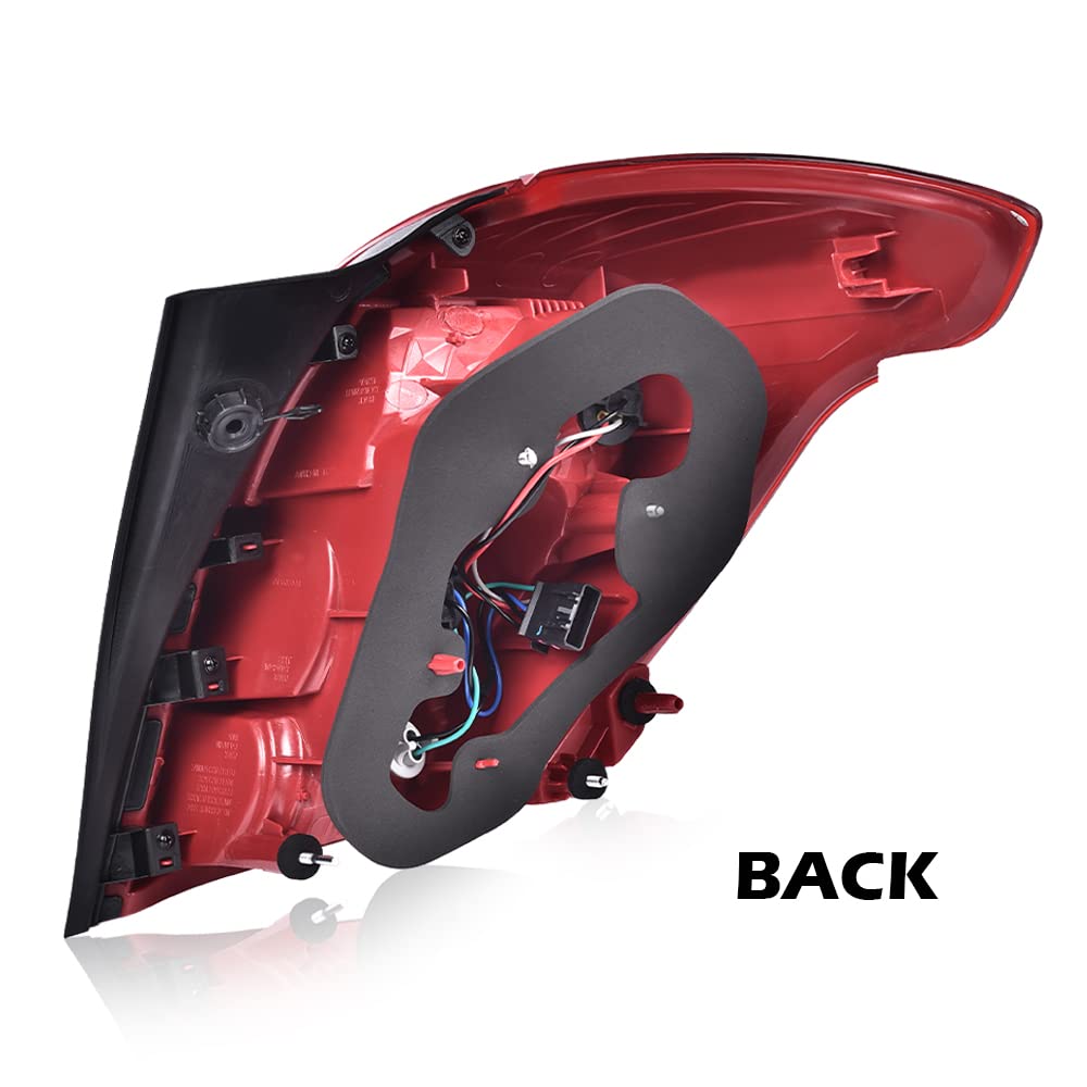 G-PLUS Rear Tail Light, Compatible with Buick Encore 2013-2016 4-Door Sport Utility,Driver Side Only LED Red Lens Chrome Housing Luces Traseras Rear Brake Lamps Assembly