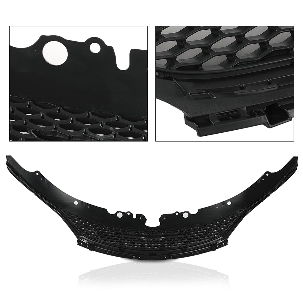 G-PLUS Front Upper Bumper Grill Assembly Compatible with 2015-2017 200 V6 Models Only (Not Fit 4 Cylinder Models) 68103934AC, CH1200385 Chrome Trim Grille