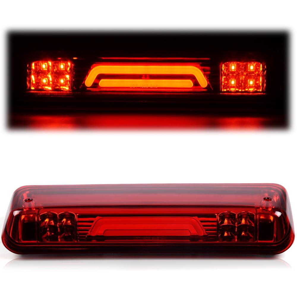 G-PLUS Rear LED Third Brake Light Compatible with Ford F150 Lobo 2004 2005 2006 2007 2008/ Ford Explorer Sport Trac 2007-2010/ Lincoln Mark LT 2006-2008 3RD Cargo Led Tail Lamps Red Lens Black Housing