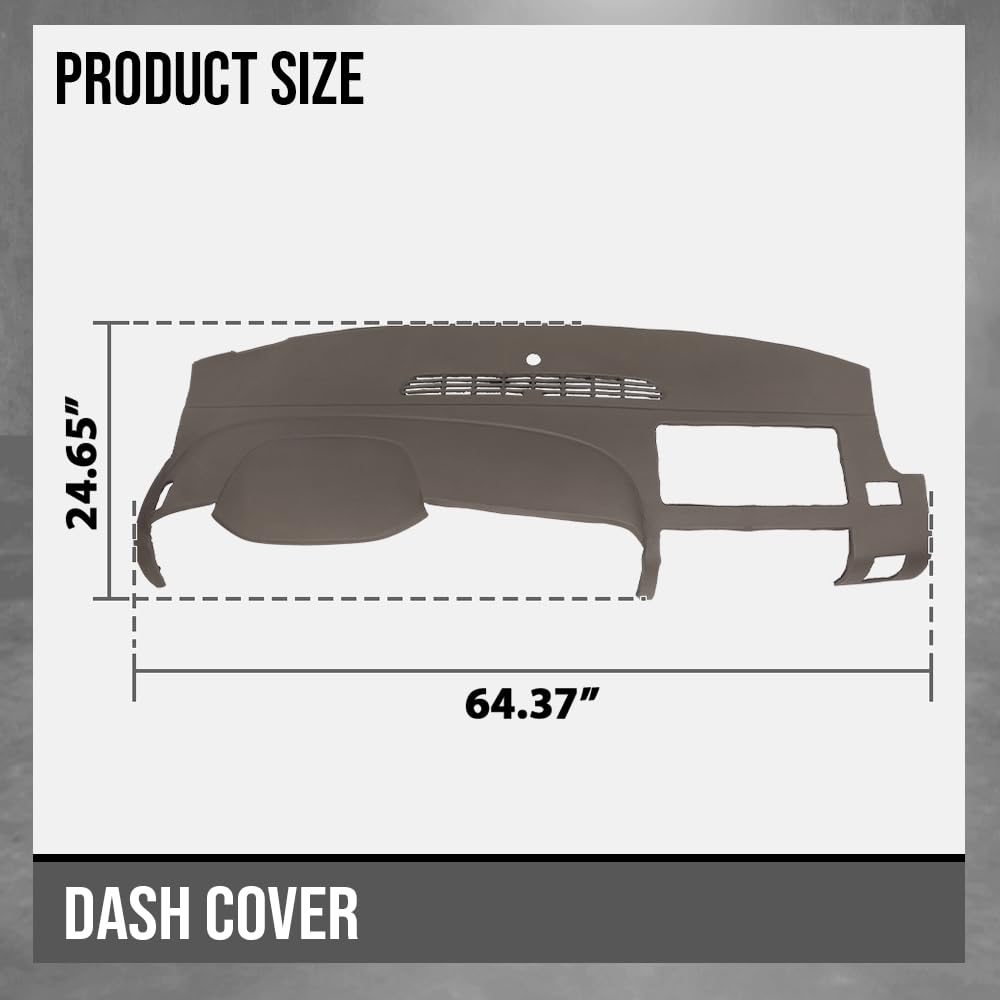 G-PLUS TPE Dash Cover Dashboard Fit Chevy Silverado (LS, LT, or Work Truck ONLY) 2007 2008 2009 2010 2012 2013 Fit GMC Sierra (SL, SLE, or Work Truck ONLY) 2007 2008 2009 2010 2012 2013 Brown