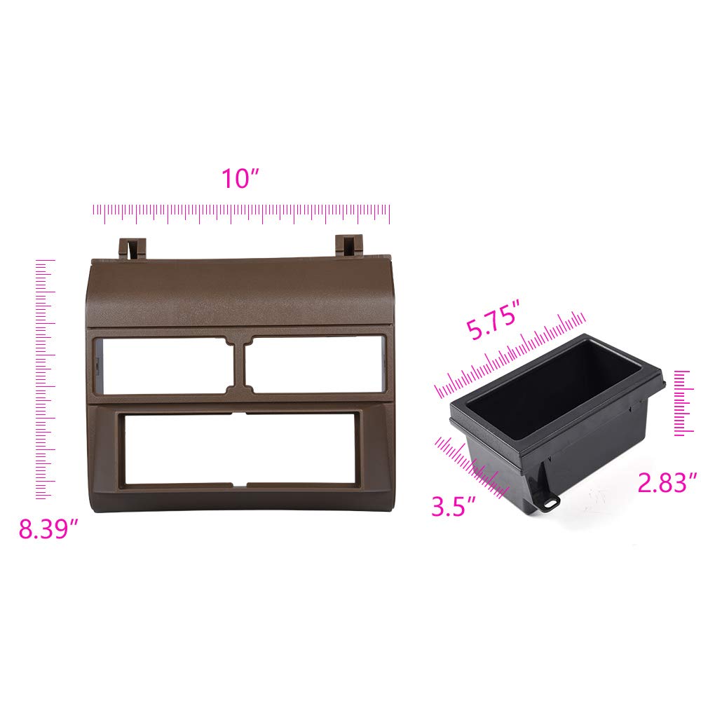 G-PLUS Car Stereo Radio Dash Kit Pocket Bezel Trim W/O Wire Harness Compatible with 1992-1994 Chevy Crew Cab Dually/Full Size Blazer/Suburban Brown