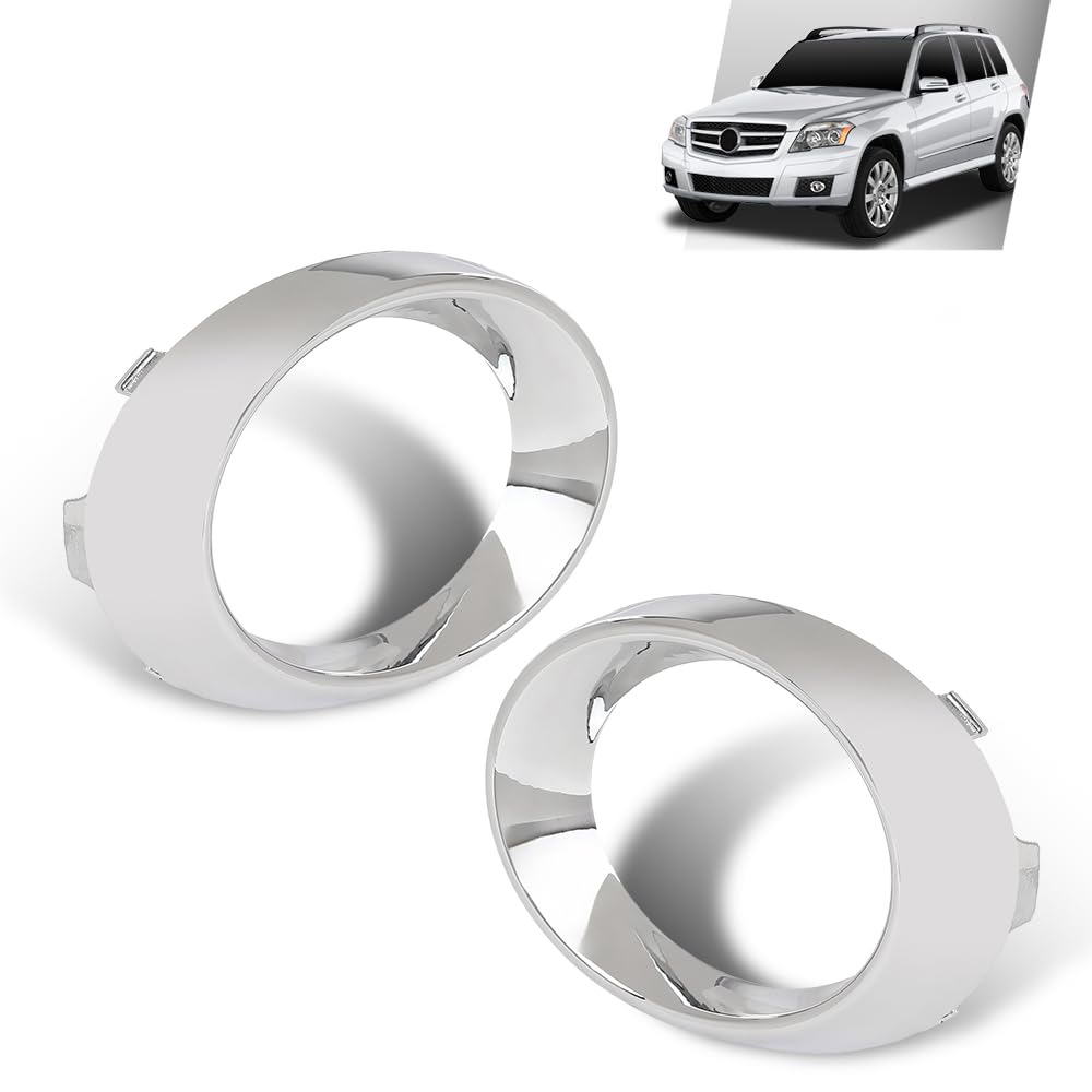 G-PLUS Fog Light Trim Set Left and Right Chrome 2Pcs Compatible with Benz GLK350 (submodel: 4Matic, Base) 2010-2012 2048851074