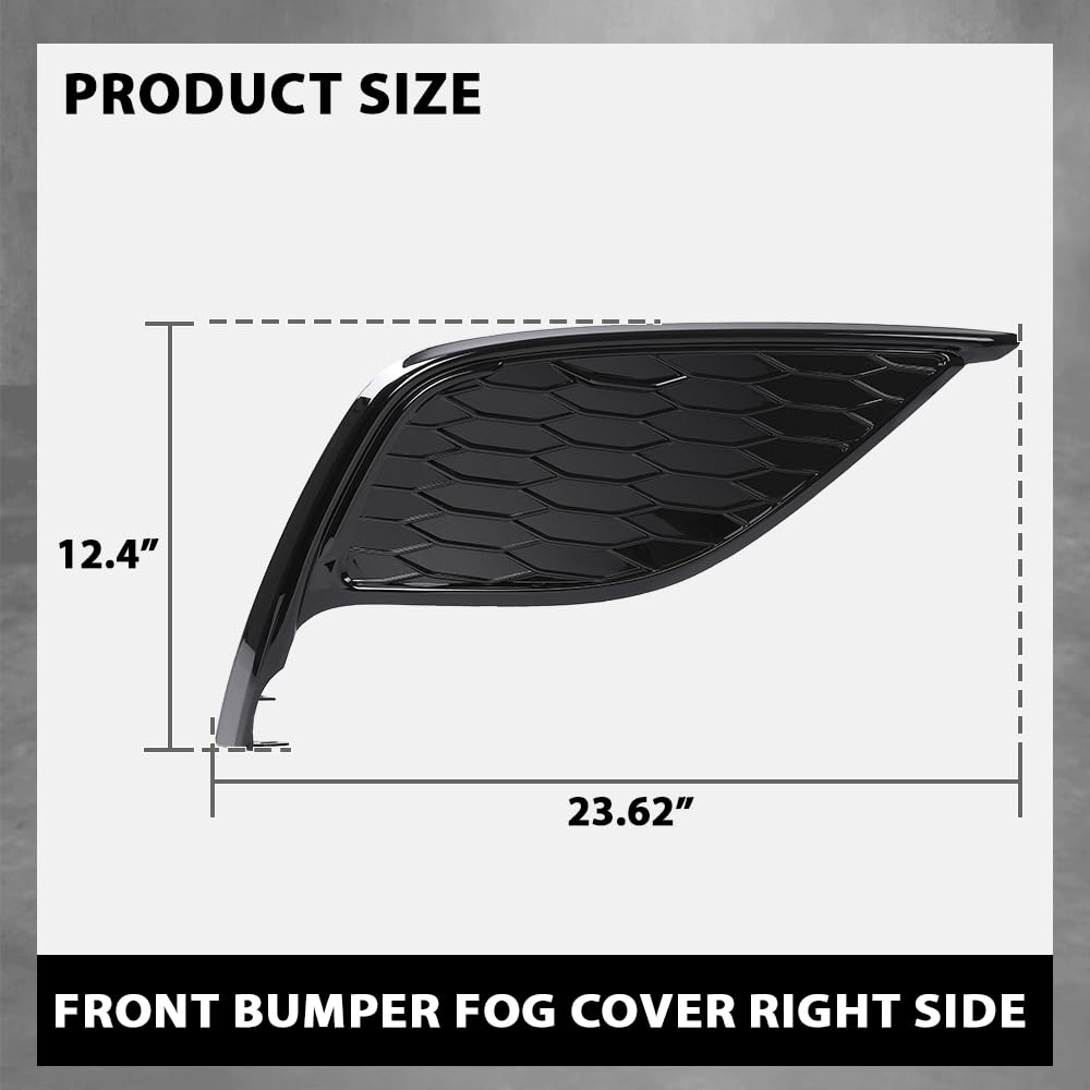 G-PLUS Front Right Bumper Fog Light Cover, Compatible with Toyota Camry XSE SE 2021-2024, NOT Fit LE XLE Model, Passenger Side, 8148106220, TO1039242