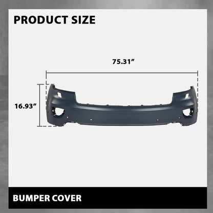 G-PLUS Front Upper Bumper Cover Compatible with Jeep Grand Cherokee 2011 2012 2013 w/o Headlight Washers & Park Assist, 68078269AB, CH1000980, Black