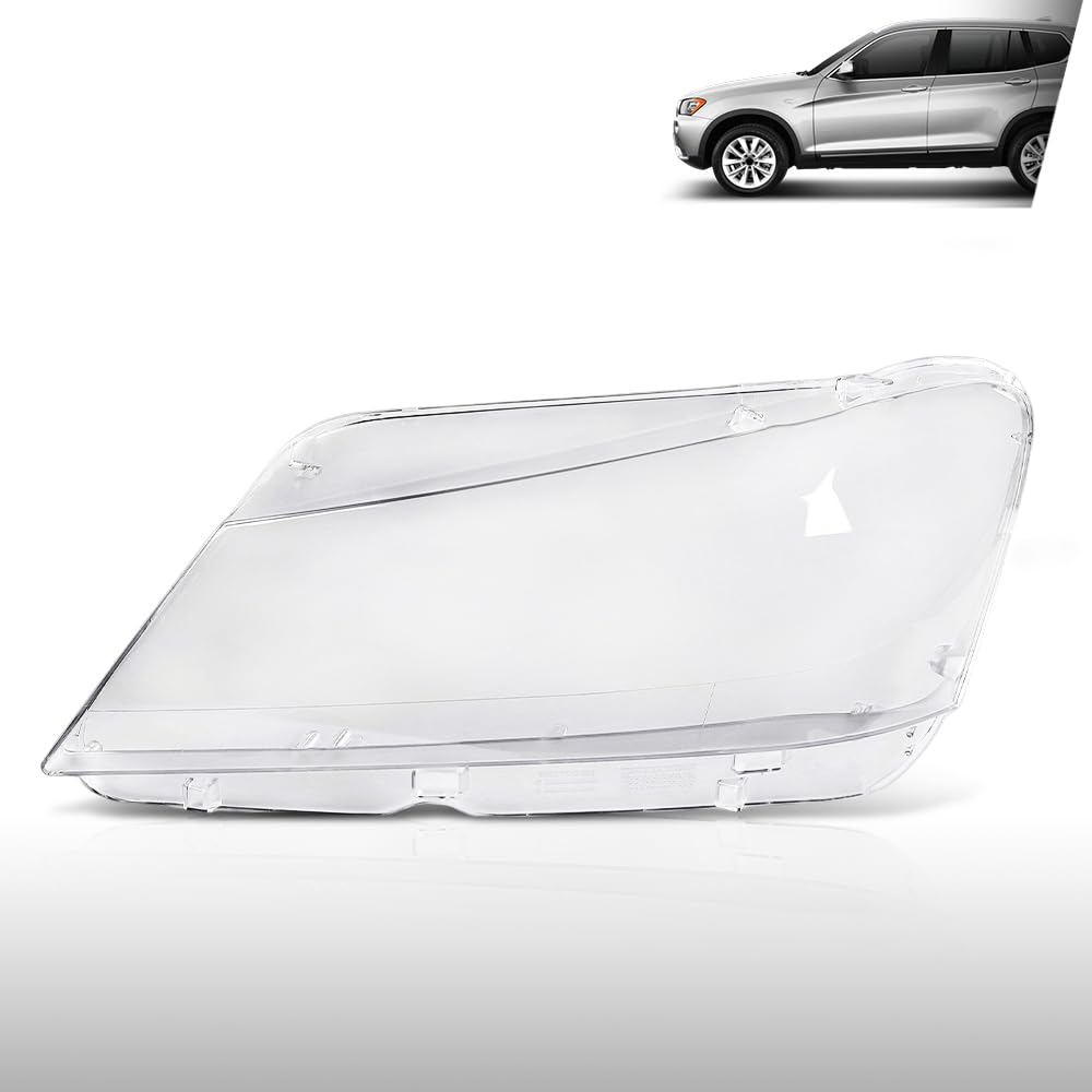 G-PLUS Headlight Lens Cover Compatible with BMW X3 F25 2011-2014 Left Side Front Headlamp Lens Cover Clear