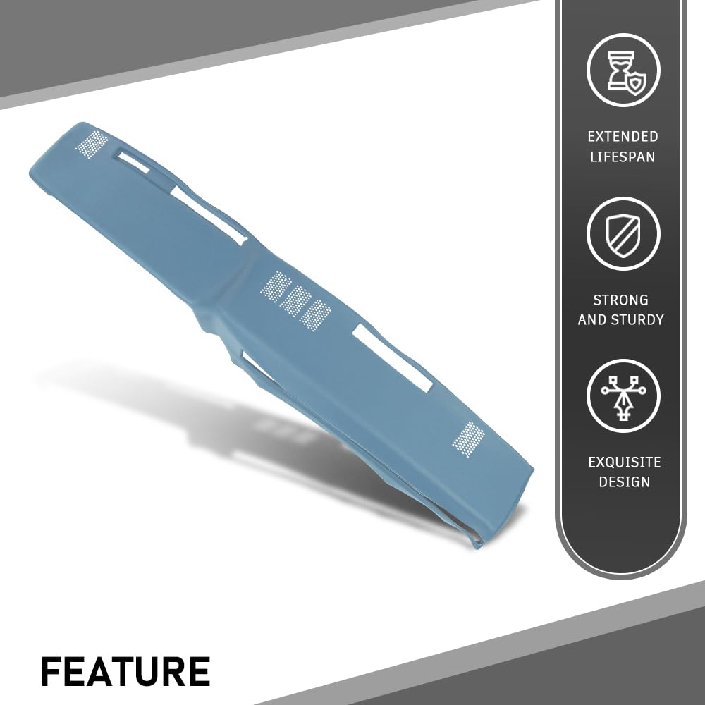 G-PLUS TPE Dash Cover Dashboard Compatible with GMC Chevy Full Size Pickup 1981-1987,Fit GMC Chevy SUV 1981-1991 Light Blue