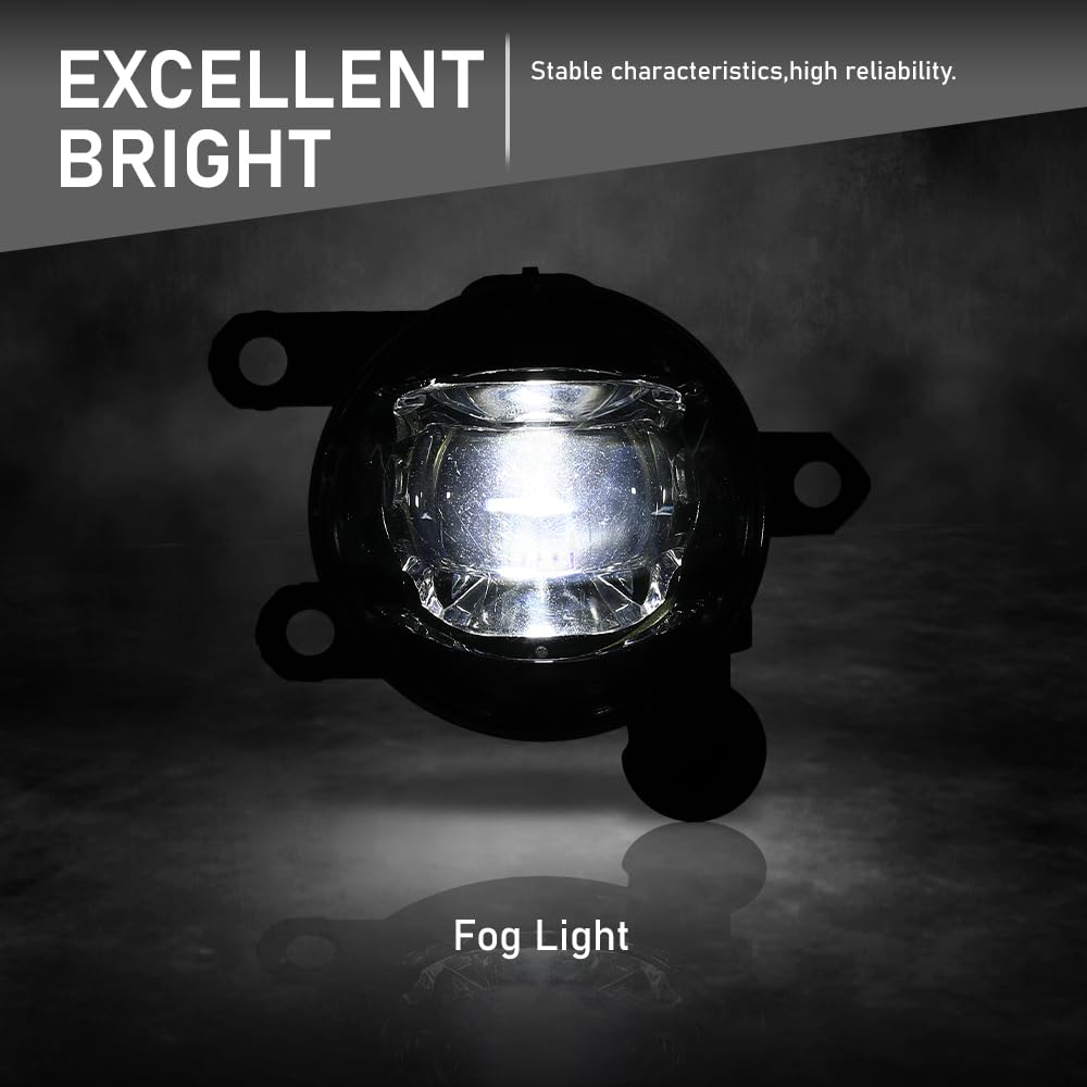 G-PLUS Front Left & Right Fog Light Lamp Compatible with Volvo XC40 2018-2020 Fit Polestar 2 2021-2023 31689174, 31689175 Black