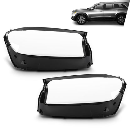 G-PLUS Headlight Lens Cover Compatible with Benz GLS X167 GLS350 GLS350d GLS500 GLS550 GLS450 GLS580 2020-2023 Fit Benz GLS63 AMG 2021-2023 Left & Right Front Headlamp Lens Cover Clear